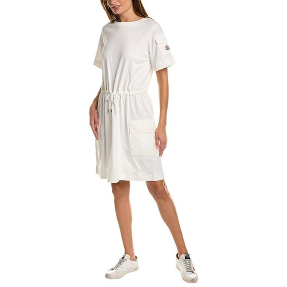 MONCLER white Cotton T-Shirt Dress size XXL - Picture 1 of 12